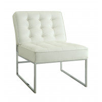 OSP Home Furnishings ATH51-W32 Anthony 26” Wide Chair with Chrome Base and White Faux Leather Fabric